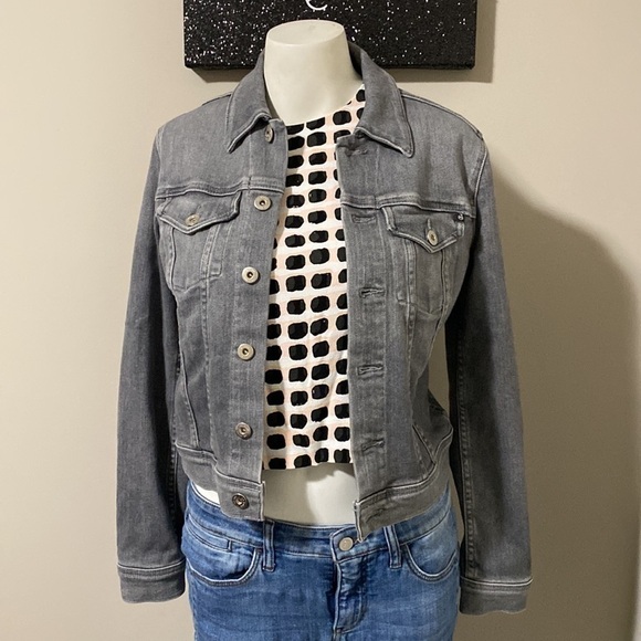 AG Adriano Goldschmied Robyn Jean Jacket Dark Gray Slim Pockets Sz XS NEW - Picture 4 of 13